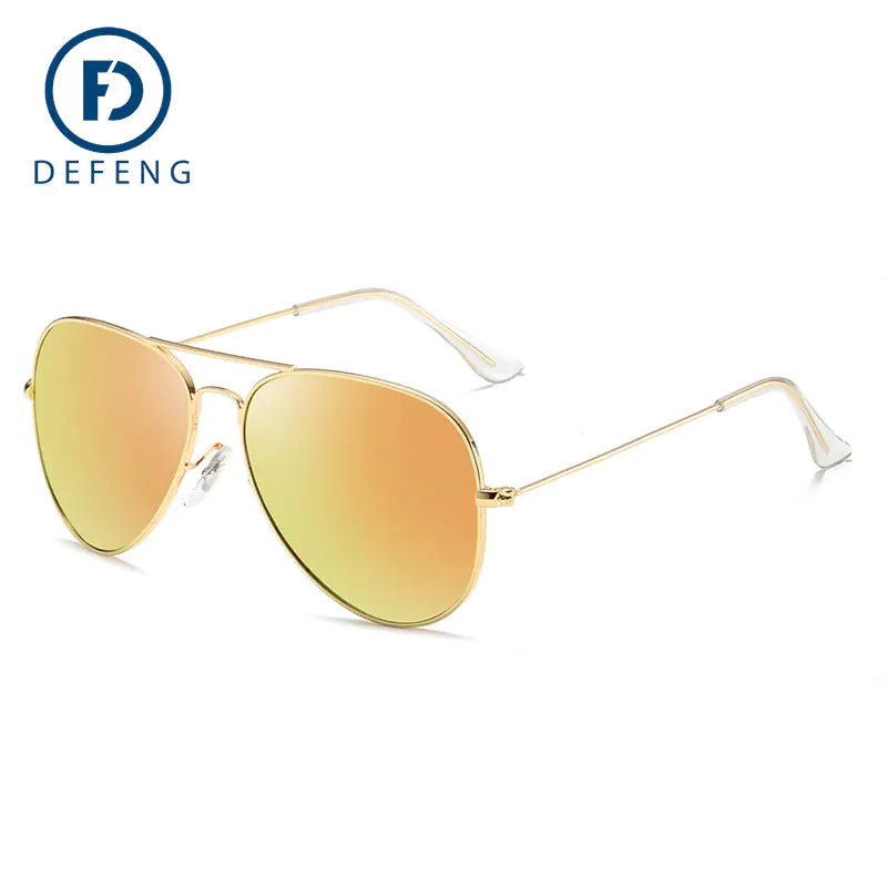 Men's DEFENG Polarized Pilot Sunglasses with Colorful Lenses - Aviator