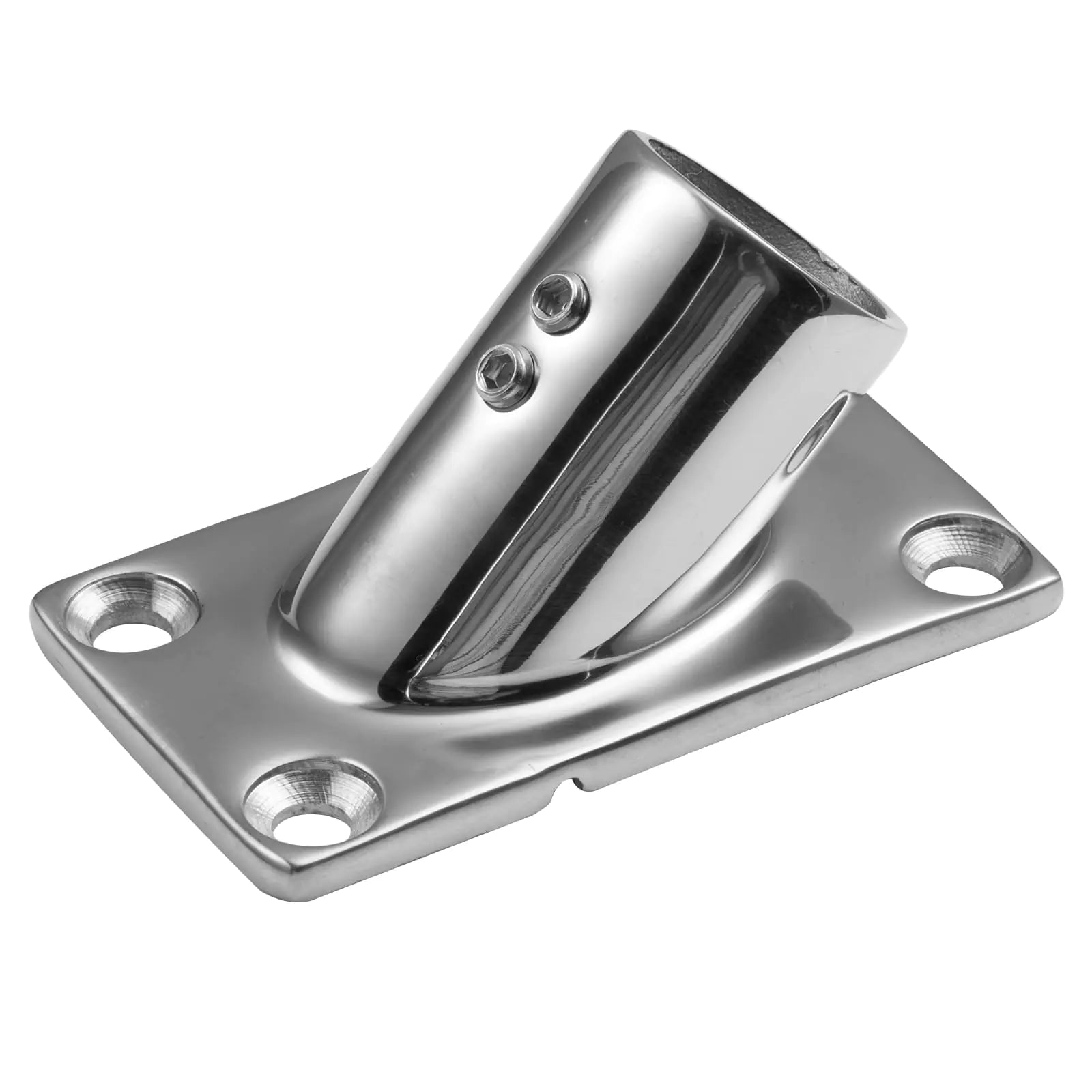 Anglerbasics Boat Hand Rail Fitting Heavy Duty Stainless Steel Boat Hand Rail Base 45 Degree 1inch Rectangular Base Boat Handle Railing Fitting Pipe Marine Yacht Boat Railing Hardware