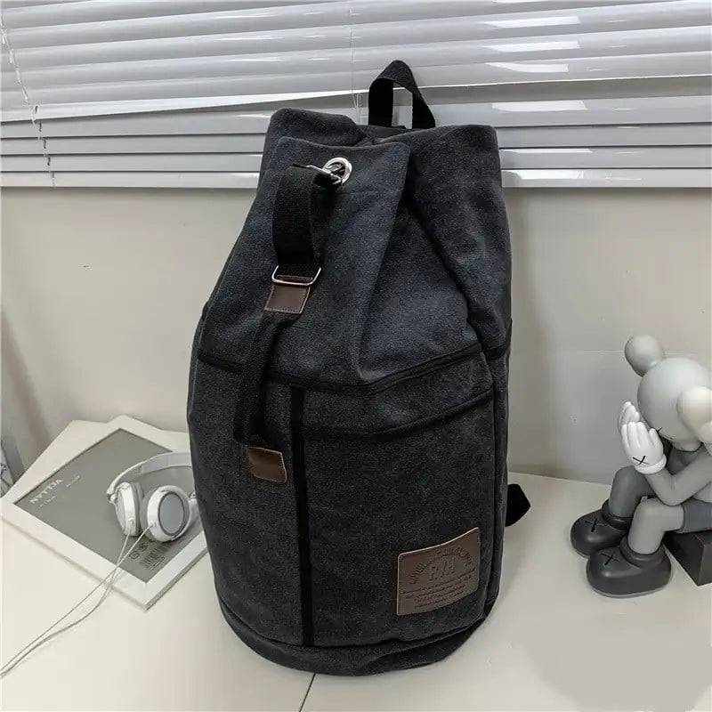 Trendy Canvas Sports Water Tube Backpack for School