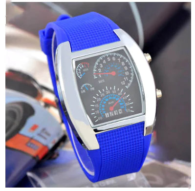 LED Electronic Aviation Watch for Men - Stylish Sports Design