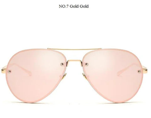 Trendy Women's Pilot Sunglasses with Ocean Lens