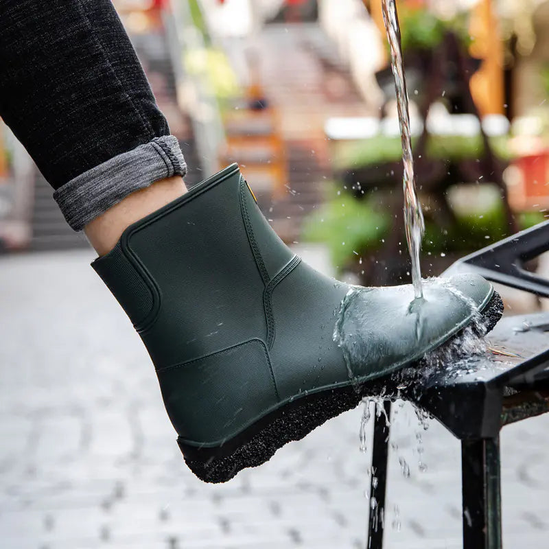 Men's Fashion Mid-Tube Rain Boots Water Shoes