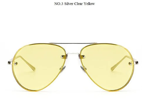 Trendy Women's Pilot Sunglasses with Ocean Lens