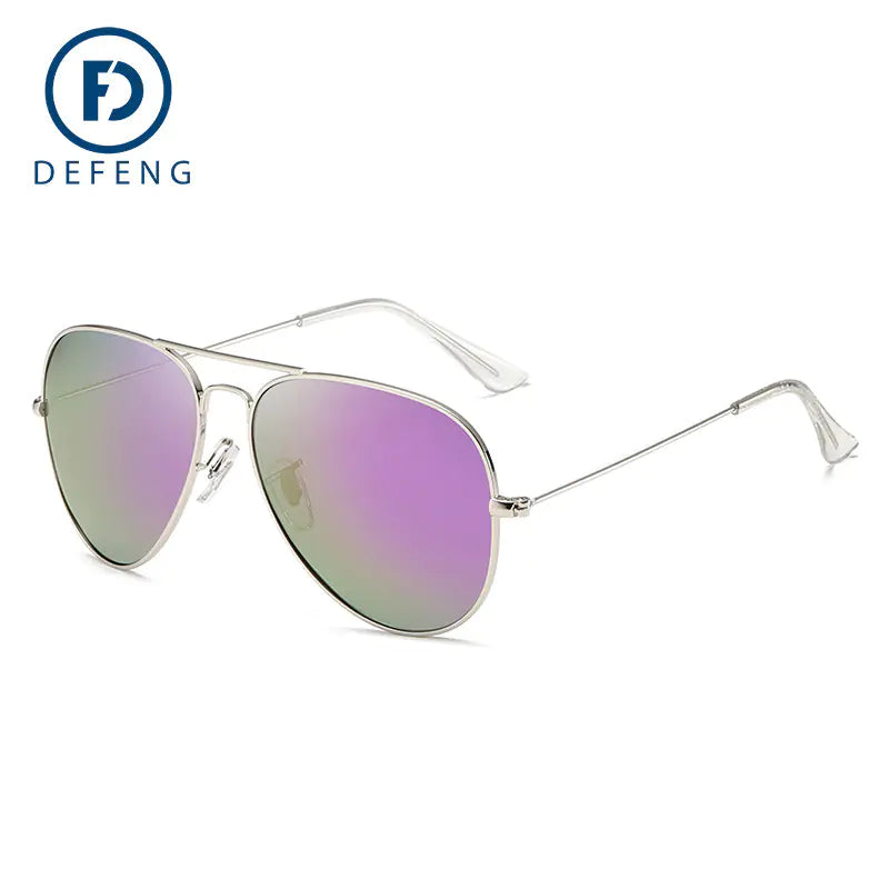 Men's DEFENG Polarized Pilot Sunglasses with Colorful Lenses - Aviator