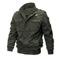 Men's Fleece-Lined Army Pilot Jacket with Embroidery