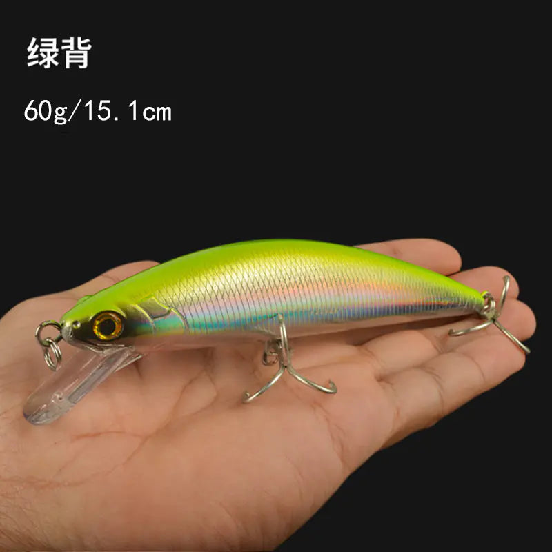 60g Sinking Minnow Lure for Deep Sea Fishing