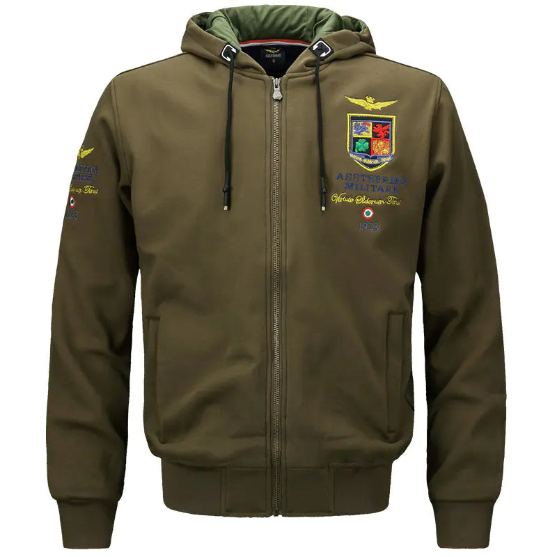 Men's Casual Spring Autumn Hooded Pilot Jacket