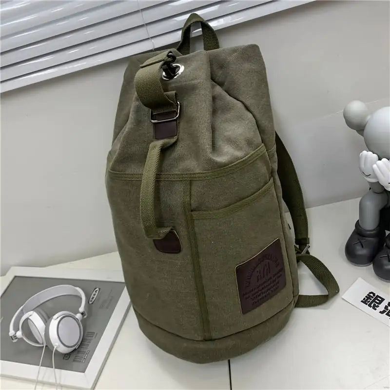 Trendy Canvas Sports Water Tube Backpack for School