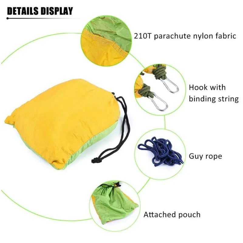 Dual-Tone Parachute material Hammock Compact (lightweight and packable)