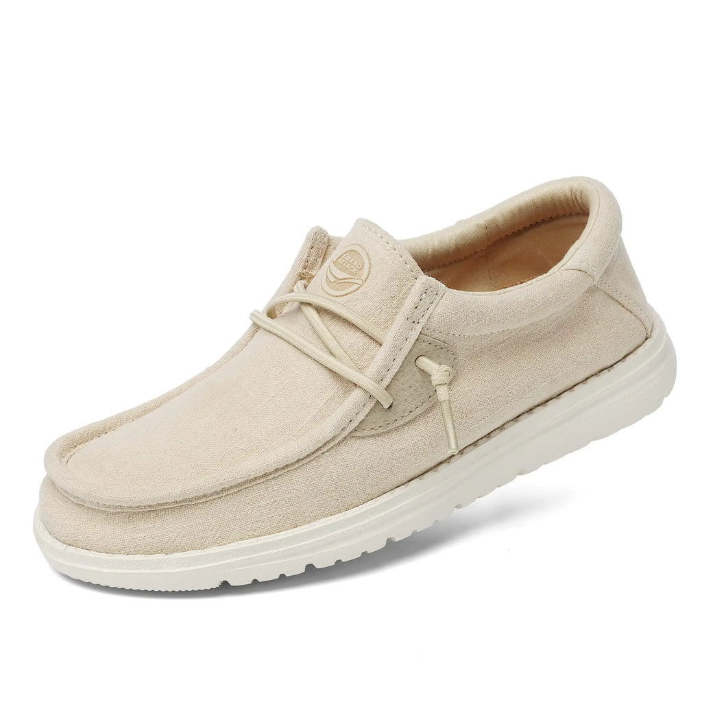 Grand Attack Walking Shoes for Women Slip On LoafersLinen Work Boat ShoesComfort&Lightweightfor Home ShoppingDatingDrivingTraveling Shoes Beige Size 8.5