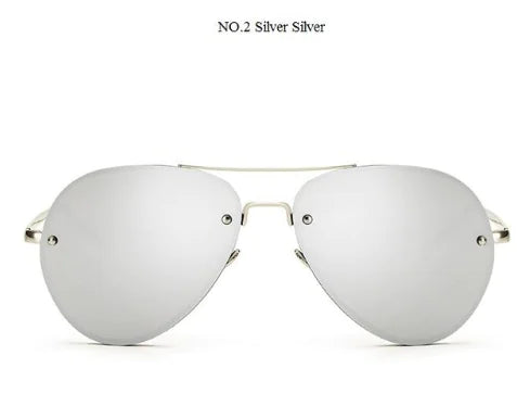 Trendy Women's Pilot Sunglasses with Ocean Lens