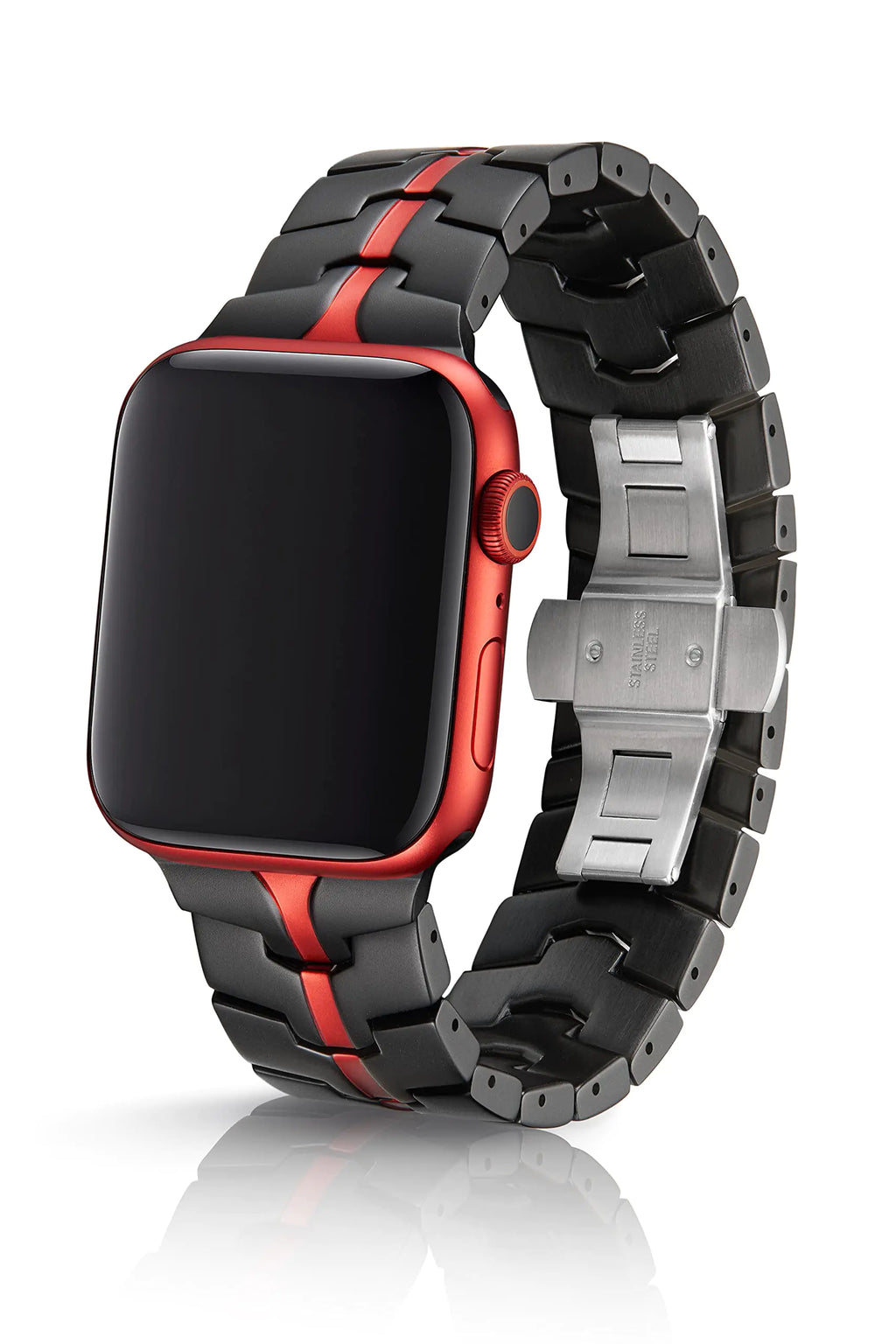 JUUK 45mm Vitero Rossa Premium Watch Band Made for The Apple Watch Using Aircraft Grade Hard Anodized 6000 Series Aluminum with a Solid Stainless Steel Butterfly deployant Buckle (Matte)