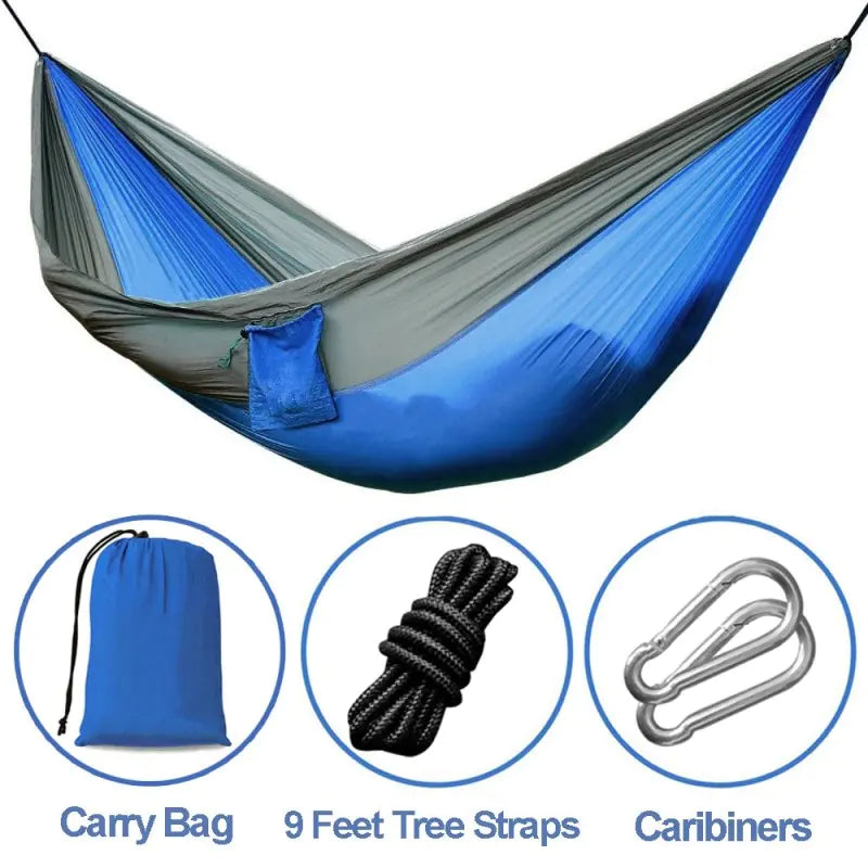 Dual-Tone Parachute material Hammock Compact (lightweight and packable)