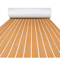 FOCEAN Boat Flooring EVA Foam Boat Decking Faux Teak Marine Flooring Marine Mat Sheet for Motorboat RV Yacht Kayak Surfboard 47.2x 15.7 Brown with White Lines