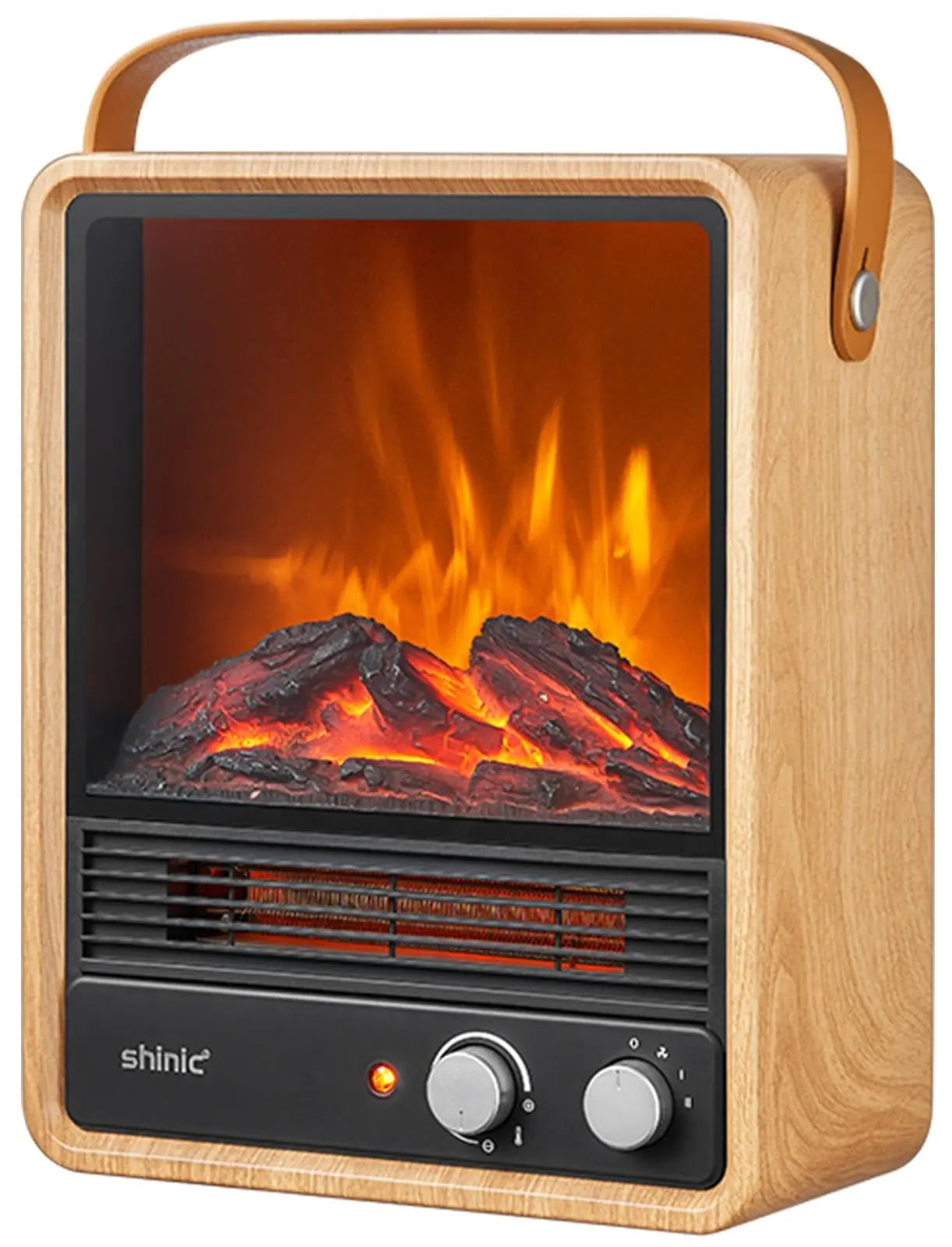 Efficient Electric Yacht Fireplace Heater with Crackling Sound & Ultra Realistic Flame 750W/1500watt Safety Protection Portable Fireplace Space Heater for Indoor Use Home Office Christmas Decorative