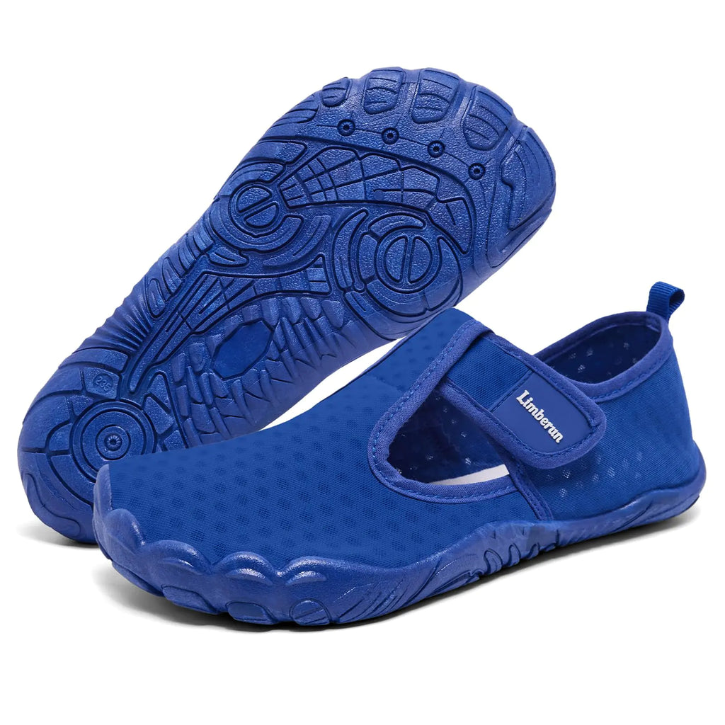 Limberun Boys Water Shoes Swimming Aqua Sea Beach Pool Boat Shoes Slip-On Breathable Quick Dry Indoor Lightweight Outdoor Shoes for Kids Girls Blue 12