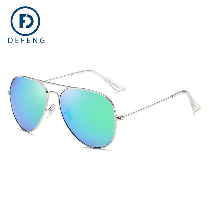 Men's DEFENG Polarized Pilot Sunglasses with Colorful Lenses - Aviator