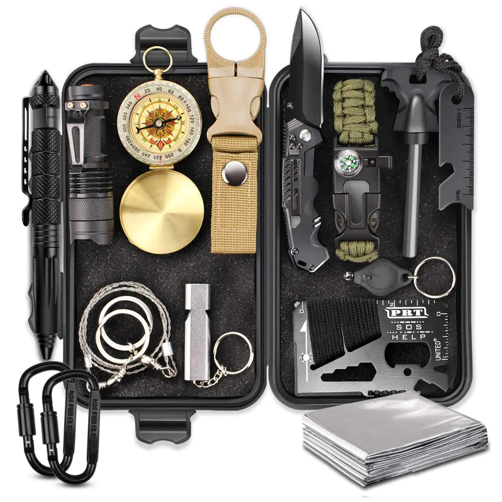 EMDMAK Gifts for Men Dad Husband Boyfriend Survival Gear and Equipment 15 in 1 Outdoor Emergency Survival Kit Camping Hunting Fishing Christmas Birthday Gifts Ideas for Him Teen Boy Cool Gadget