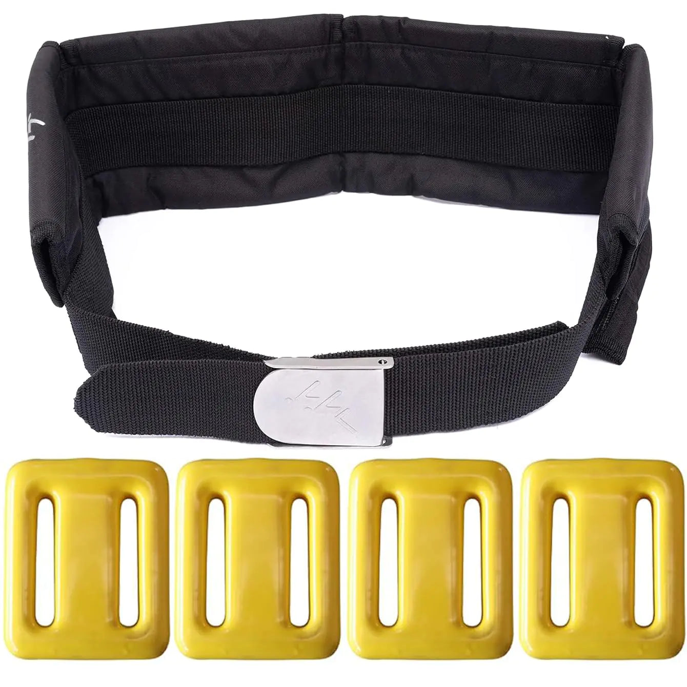 dekayaker Dive Belt with Weights4 Pcs 1.1 lb Dive Weights with 4 Pocket Scuba Weight Belt with Quick Release BuckleFreediving Dive Diving Accessories - fit for Waist 32" to 52" Yellow