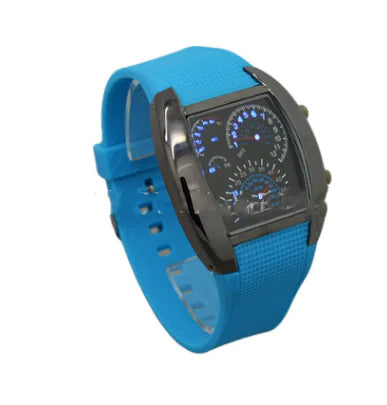 LED Electronic Aviation Watch for Men - Stylish Sports Design