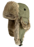 Winter Trapper Hat for Men Women Russian Faux Fur Winter Hat Ushanka Hat Men Aviator Hat with Ear Flaps Army Green
