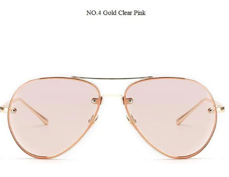 Trendy Women's Pilot Sunglasses with Ocean Lens