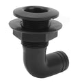 Acouto 90-Degree Thru Hull Fitting Marine Thru Hull Connector Leakproof Ergonomic Rugged 90° Thru Hull Fitting Boat Drain Plug for Yacht Boats (Black)
