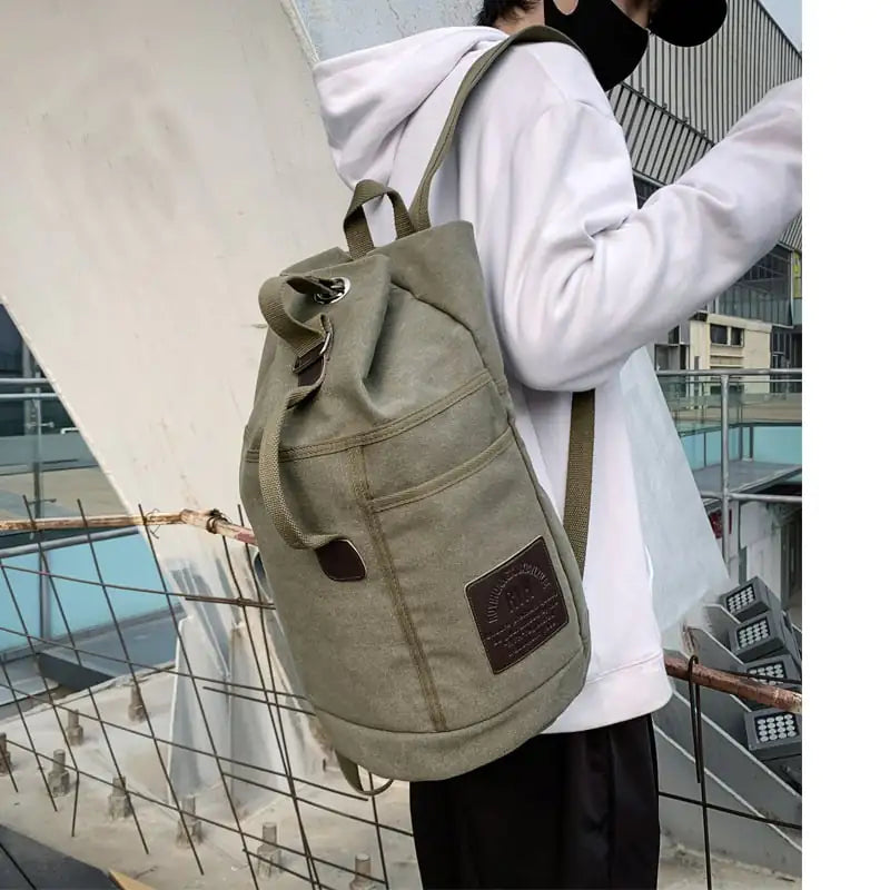 Trendy Canvas Sports Water Tube Backpack for School