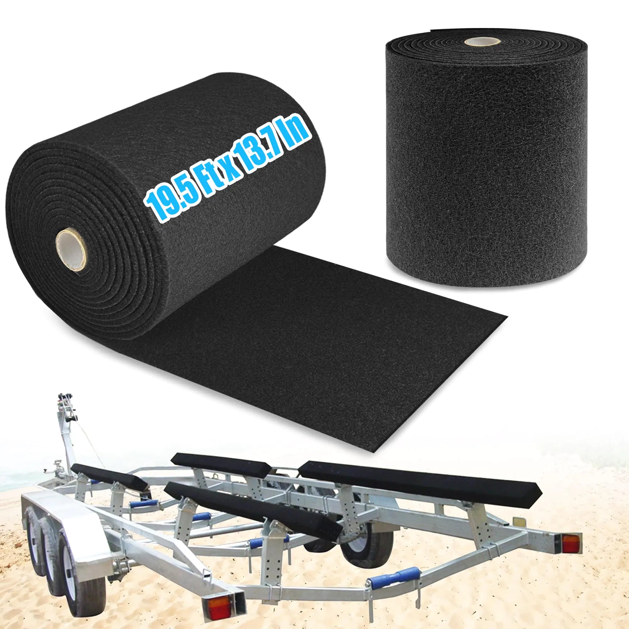Boat Trailer Bunk Carpet 19.5ft*13.7in Marine Trailer Bunk Padding black for Boat Trailers Boat Bunk Carpet Boat Lift Bunk Carpeting (13.7in)