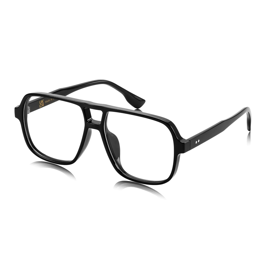 FEISEDY Blue Light Blocking Glasses Clear Square Computer Lightweight Pilot Glasses Frame B4167