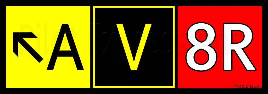 Aviator (AV8R) Airport Taxiway Sign Aviation Sticker/Decal for Pilots and Other Aviation Enthusiasts! Gift for Any Aviator!