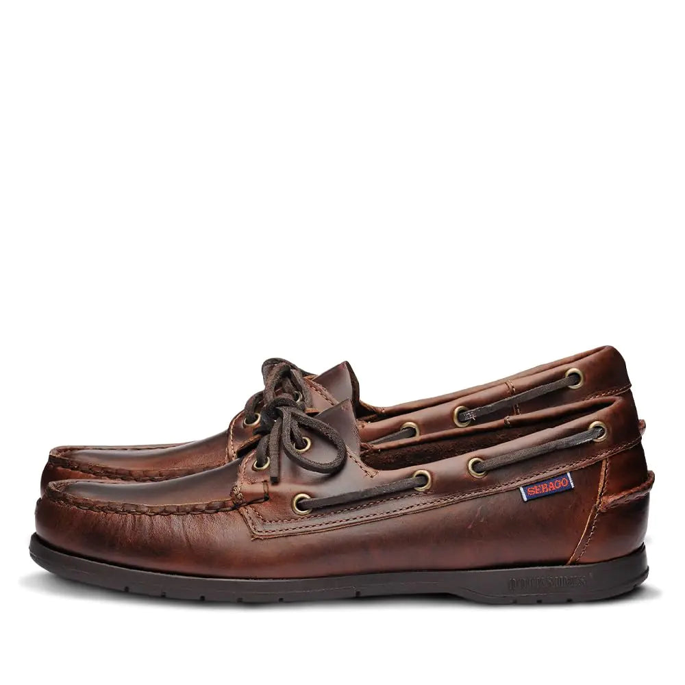 Sebago Endeavor Waterproof Boat Shoes - Leather Moccasins for Men Featuring Leather Sock Lining 360-Degree Lacing and Non-Marking Slip-Resistant Outsoles Brown - 9.5 Regular