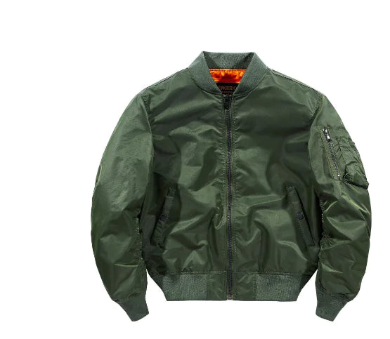 Men's Military Green Pilot Jacket - European Style