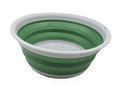 SAMMART 5.5L (1.45 Gallon) Collapsible Tub - Foldable Dish Tub - Portable Washing Basin - Space Saving Plastic Washtub (Grey/Dark Sea Green 1)