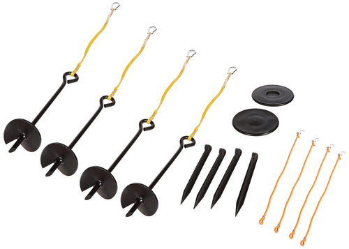 Aircraft tiedown Beach/Sand Adaptor Kit with Ground Stakes: Auger Anchor Set