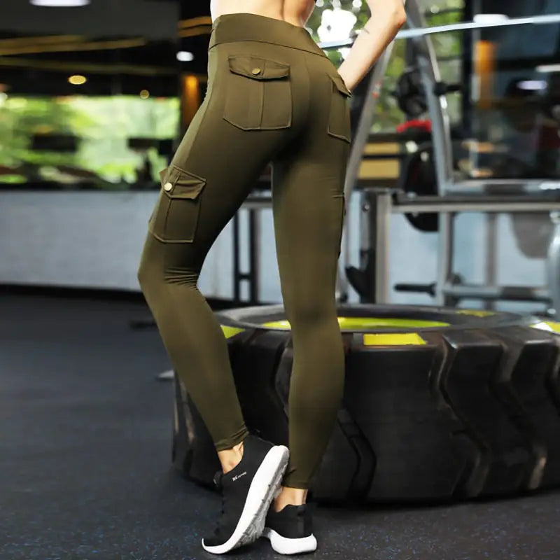 Women's Stretchy Sexy Sports Fitness Pocket Pants