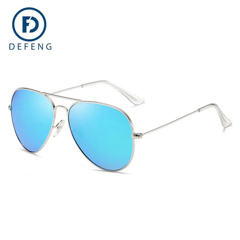 Men's DEFENG Polarized Pilot Sunglasses with Colorful Lenses - Aviator