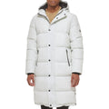 DKNY Mens Arctic Cloth Hooded Extra Long Parka Jacket Ice Large