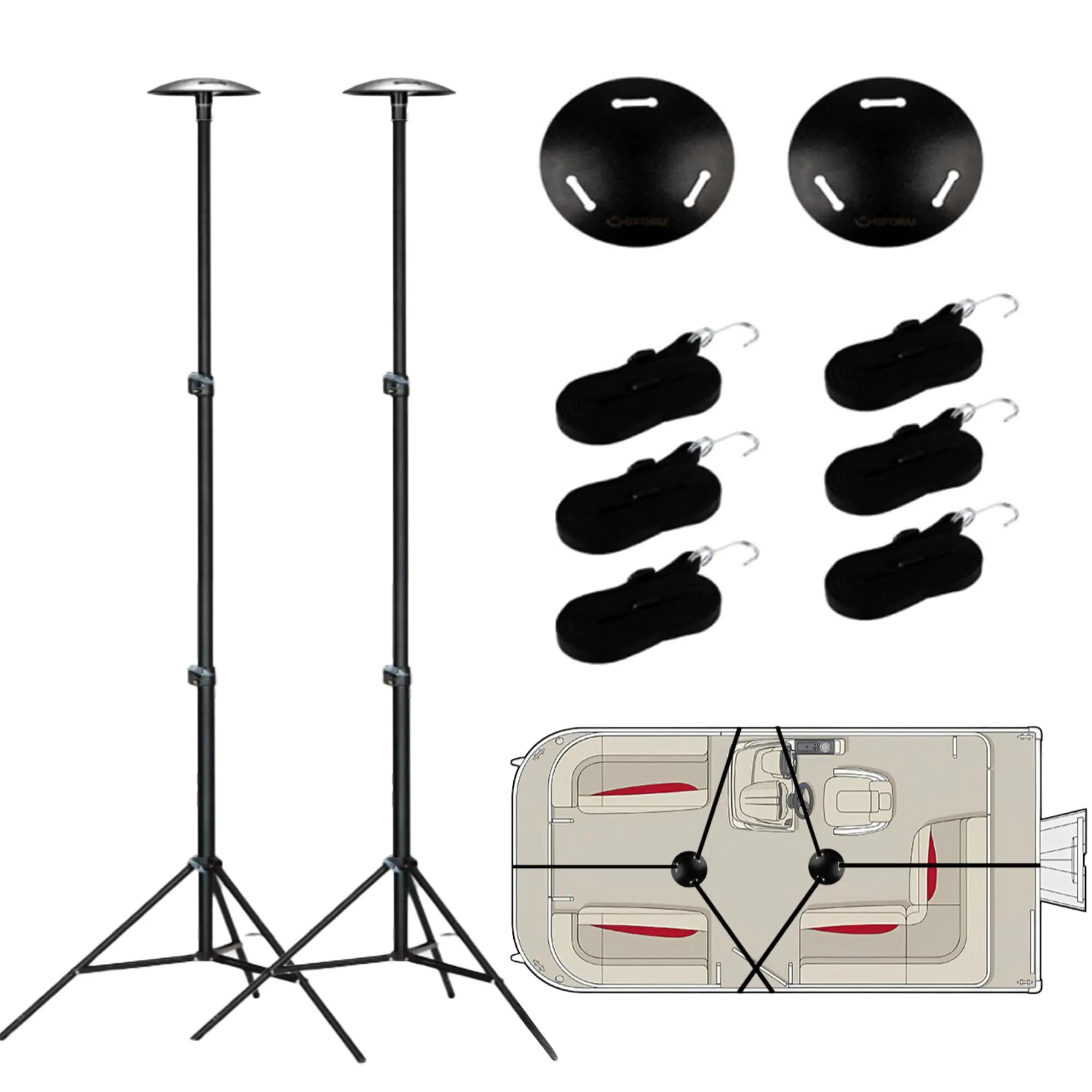 AquaShield Adjustable Boat Cover Supports