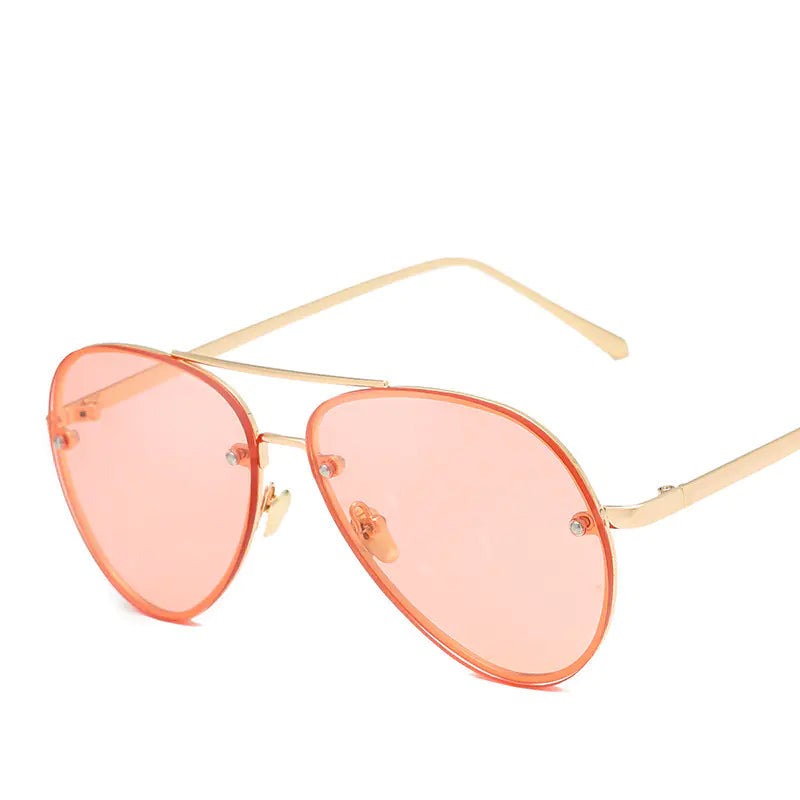 Trendy Women's Sunglasses - Pilot Style Ocean Lens
